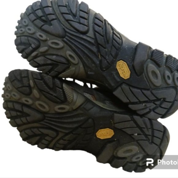 Merrell Moab Waterproof Mid Hiking Shoes Suede Brown Red Womens Size 8.5 - Picture 5 of 5